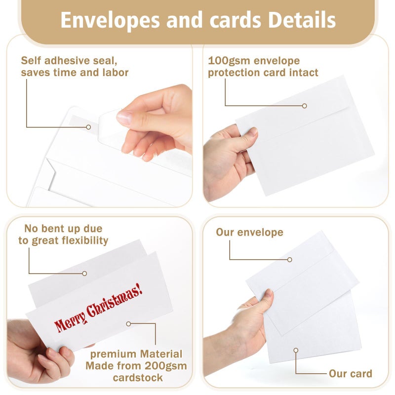 GoClimber Blank Cards and Envelopes 4x6, 25 Pack White Invitation Cardstock with Envelopes Self-Seal, Blank Greeting Cards for DIY, Invitations, Wedding, Photos - Image 4
